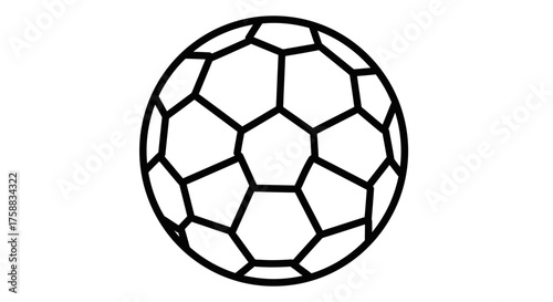 Simple soccer ball outline for sporting events and design elements with impact