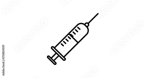 Syringe icon vector illustration, medical injection sign, vaccination symbol