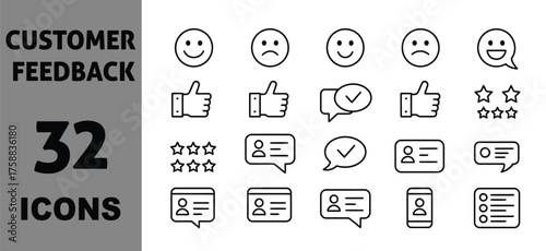 Icon set vector art of customer feedback icons collection