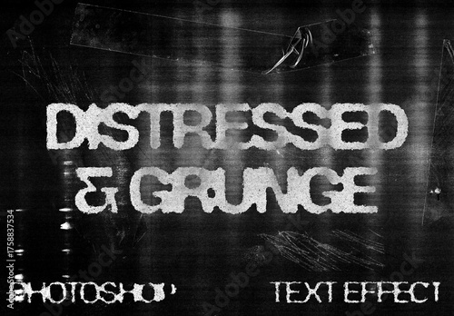 Distressed Text Effect Mockup