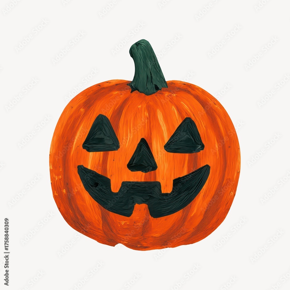 Fototapeta premium Vibrant hand-painted Halloween pumpkin.