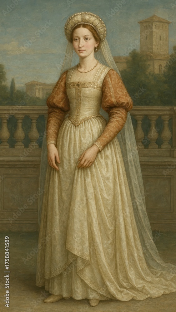 Fototapeta premium Elegant Renaissance woman mobile wallpaper