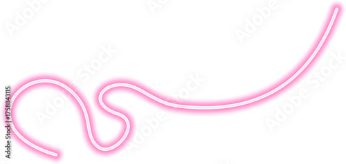 Freeform chaotic neon line with an irregular, glowing structure and fluid motion.