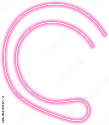 Wavy neon line with a decorative effect, glowing smoothly and creating an abstract composition.