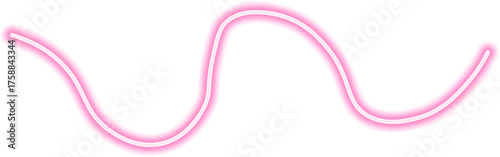 Abstract neon curve with a modern flowing design, emitting a bright glow and forming a dynamic fluid motion.