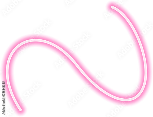 Curved neon line with a smooth S-shaped structure, glowing with a seamless flow and balanced curvature.