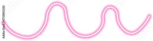 Neon line with an organic curvature that follows a smooth and flowing path with bright luminosity.