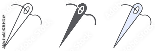 Sewing needle icon, tailor and sew, needlework sign, vector graphics, a linear pattern on a white background. editable stroke