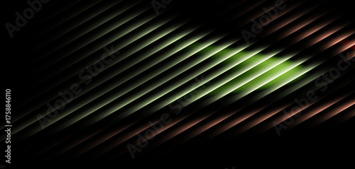 Green and Orange Abstract Gradient Lines – Futuristic Energy Flow