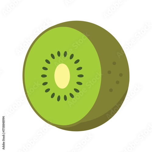 Freshly sliced ripe kiwi fruit showing vibrant green flesh and seeds