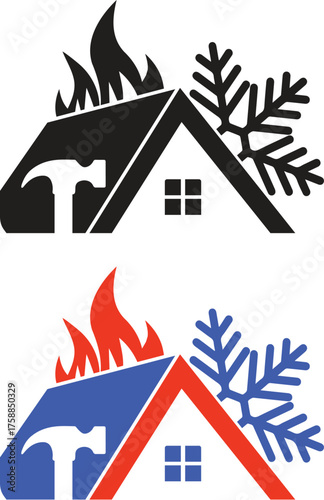 Heating and cooling icon