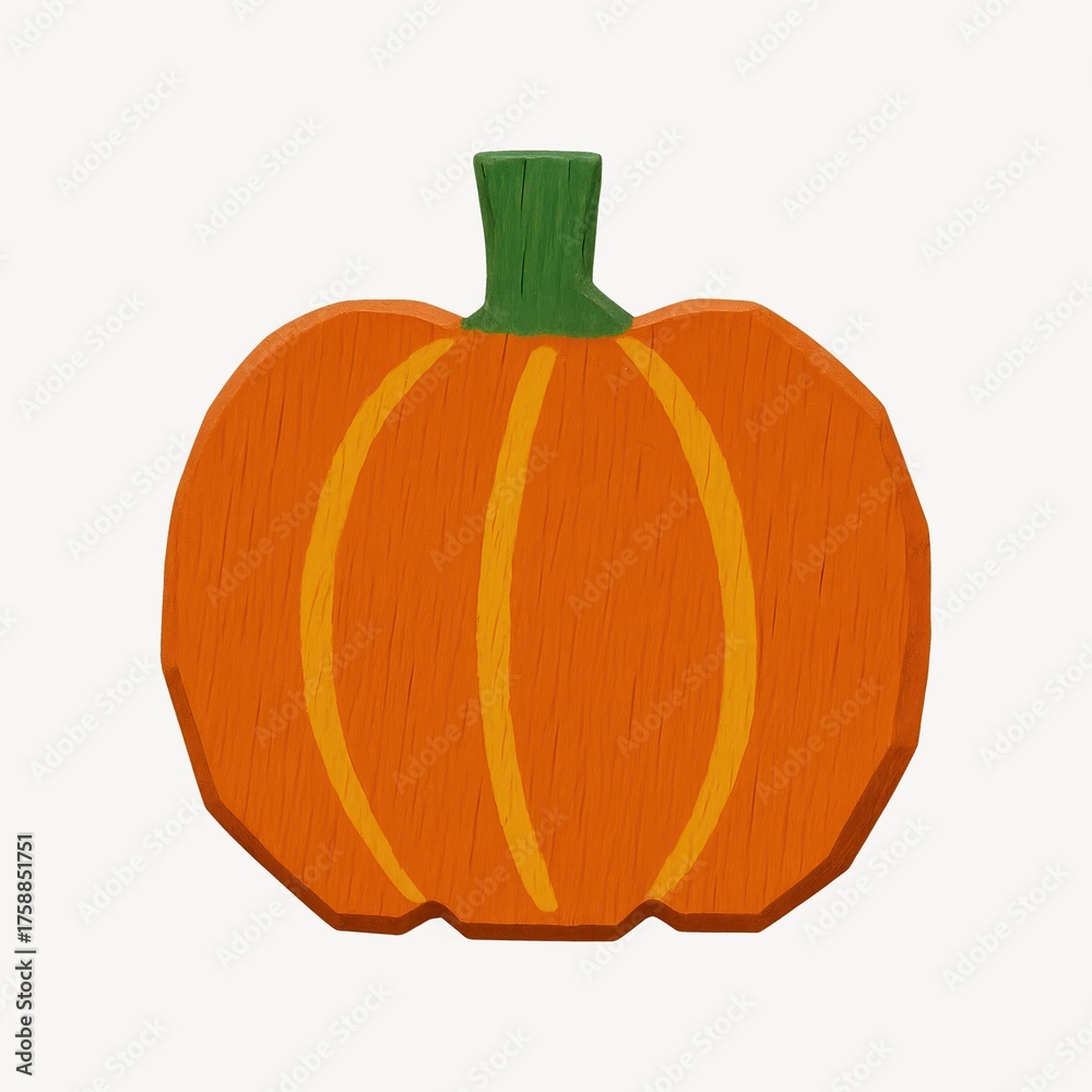 Obraz premium Colorful wooden pumpkin illustration.