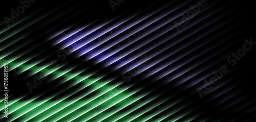 Green and Blue Neon Flow Lines – Cyber Energy Abstract Background