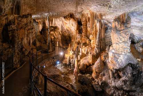 The marvelous Postojna Cave, famous touristic destination in Slovenia.