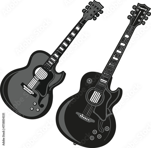 acoustic guitar isolated on white