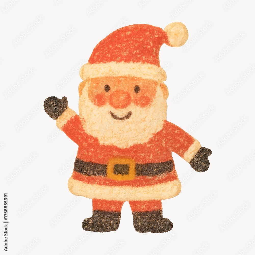 Fototapeta premium Cute textured Santa illustration