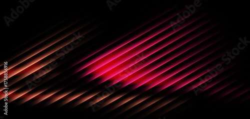 Red and Black Glowing Flow Lines – Modern Neon Abstract Art