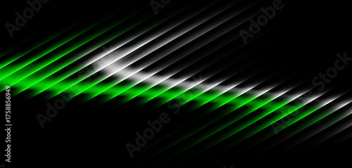 Green and White Neon Speed Lines – Modern Futuristic Light Flow