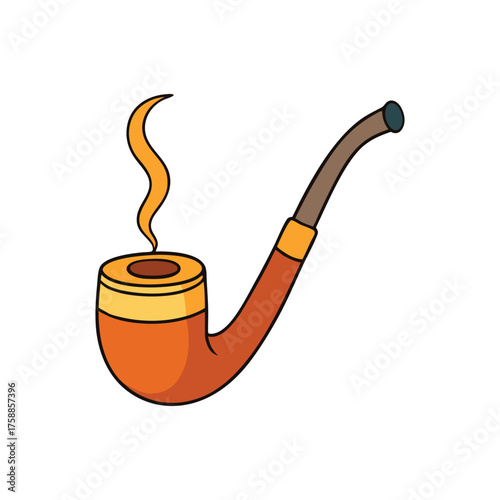 smoking pipe colorful vector illustration