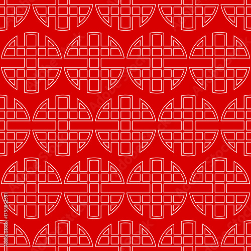Red seamless pattern with ornament for Chinese New Year