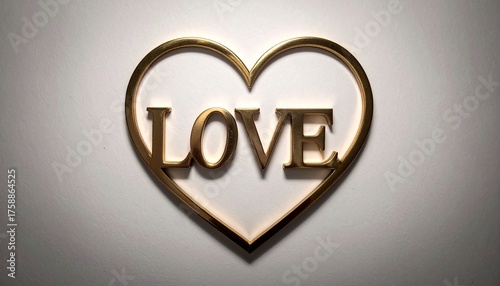 Golden heart outline with bold “LOVE” text in red-gold gradient on textured dark background—evoking passion, elegance, and emotional depth.