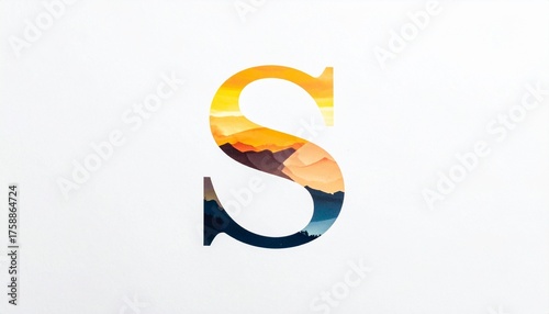 Stylized “S” filled with beach sunset scene on black background, with “SUMMER” and spaced “SEASONS” text—evoking warmth, typography, and seasonal design.