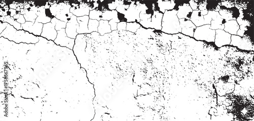 Abstract Cracked Paint Grunge Texture Overlay Vector