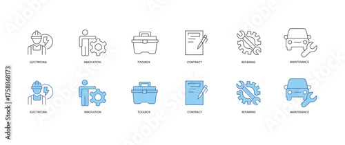 Creative Workshop Icon Set - Perfect for Management, Maintenance, and Do-It-Yourself-Themed Projects