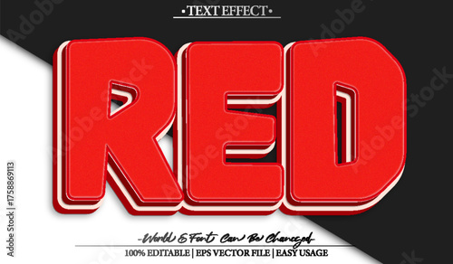  Red Crimson Scarlet Vibrant Bold Fiery Text Effect Editable Alphabet