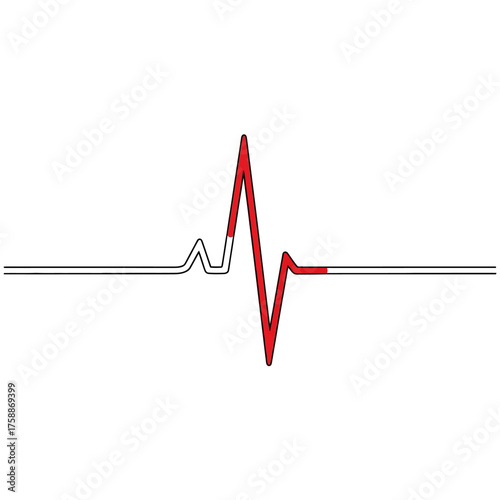 Line art cardiogram heartbeat pulse line vector illustration health medical design graphic element 100 characters