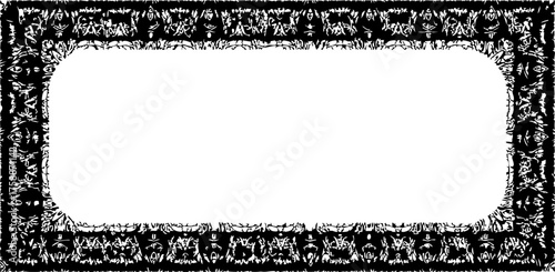 Elegant decorative frame with intricate floral border, ideal for invitations, announcements, or creative design projects needing a touch of vintage charm