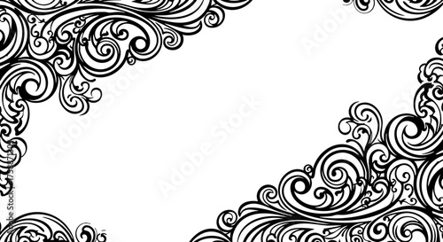 Elegant vintage scrollwork flourishes for decorative design projects, a timeless touch of sophistication and classic charm for invitations and announcements