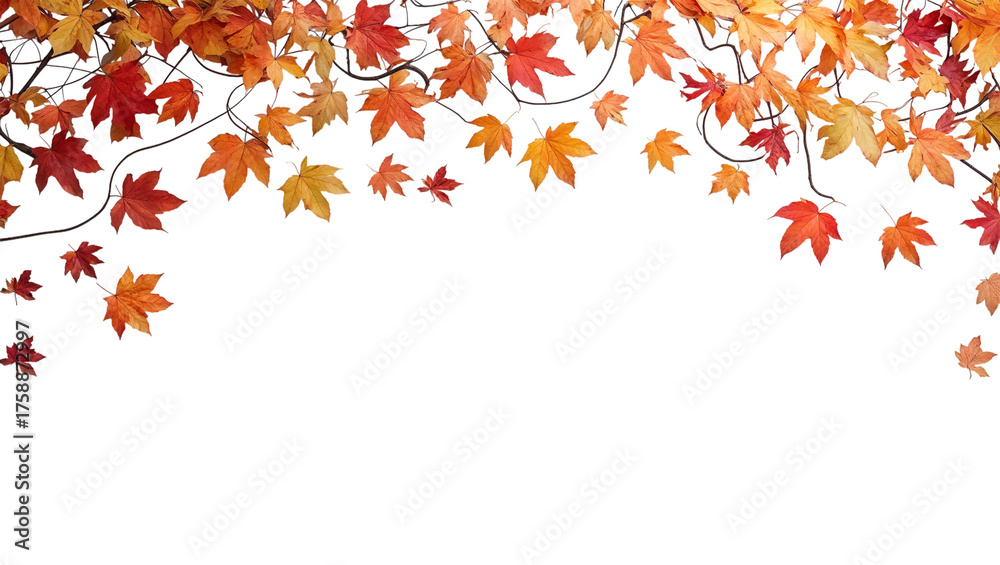 Fototapeta premium beautiful autumn leaves on a transparent background