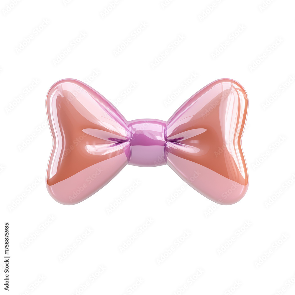 Fototapeta premium Glossy Pink and Purple Bow with a Smooth Finish on a Transparent Background