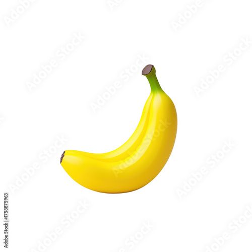 Fresh and Vibrant Yellow Banana Isolated on White Background
