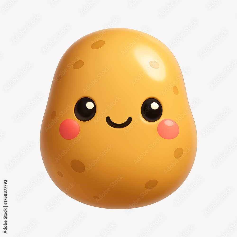 Fototapeta premium Cute smiling potato illustration.