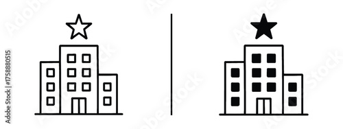 Hotel Rating Icons: Representing the varying levels of hotel quality, these icons clearly depict the star rating system, facilitating easy identification of the accommodation standards.