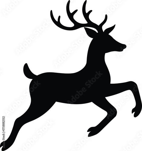 reindeer jumping silhouette art.eps