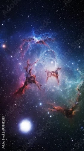 Cosmic nebulae vibrant space scenery with stars and colorful structures