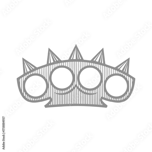 Engraved Spiked Knuckle Duster Illustration