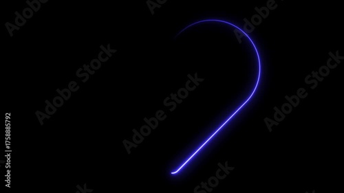 Wallpaper Mural Blue Neon Glowing Heart Outline Shape on Black Background, Seamless Offset Loop Animation 4K Motion Video Torontodigital.ca