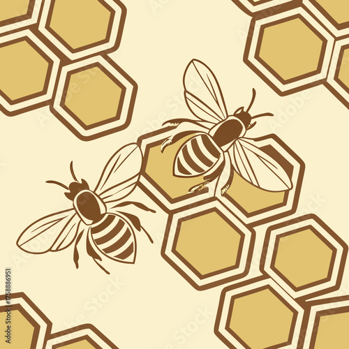 seamless pattern with honeycombs