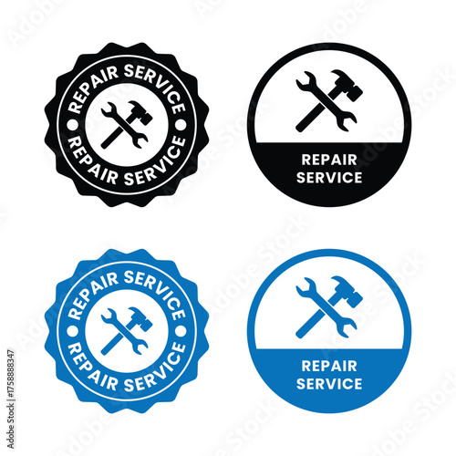 rapier service icons set, logo, label, badge, sticker, symbol, emblem, stamp, black, line, flat vector, isolated illustration. Rapier Service Icon Vector