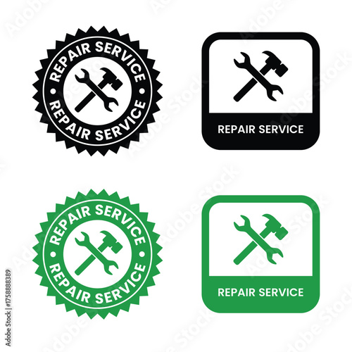 rapier service icons set, logo, label, badge, sticker, symbol, emblem, stamp, black, line, flat vector, isolated illustration. Rapier Service Icon Vector