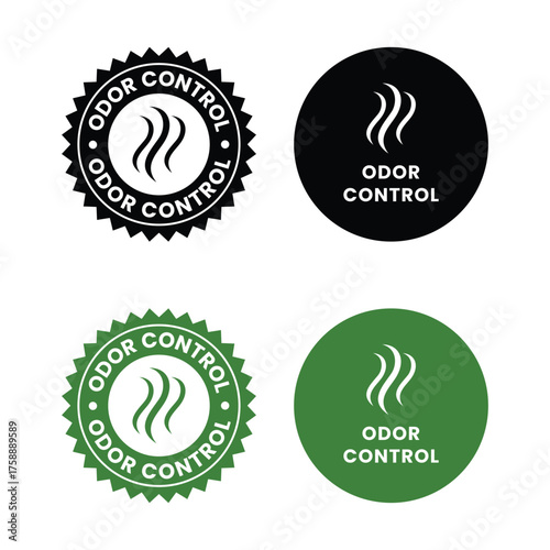 No Bad Smell Icon Set. Odor Control, No Perfume, Deodorant and Forbidden Smoke Vector illustration