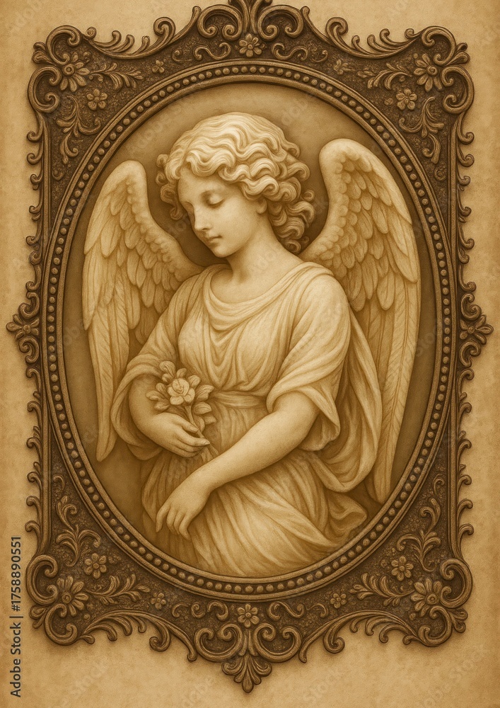 Fototapeta premium Elegant angelic vintage art