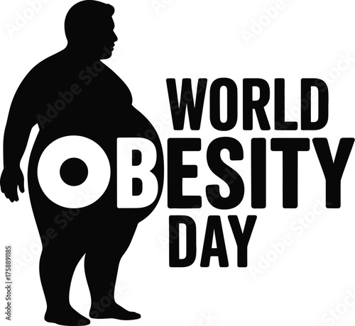 World obesity day silhouette awareness campaign health education graphic impactful message