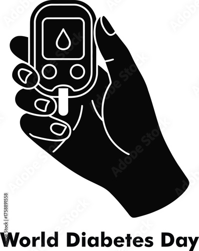 Hand holding blood glucose meter symbolizing diabetes awareness and management health