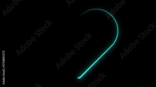 Wallpaper Mural Cyan Neon Glowing Heart Outline Shape on Black Background, Seamless Offset Loop Animation 4K Motion Video Torontodigital.ca