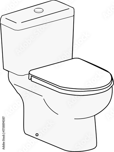 White ceramic toilet vector illustration